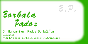 borbala pados business card